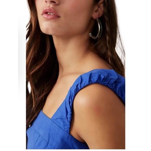 Free People Ashley Cropped Tank OB1716216 Mazarine Blue Motif Women's Xl - Picture 2 of 10